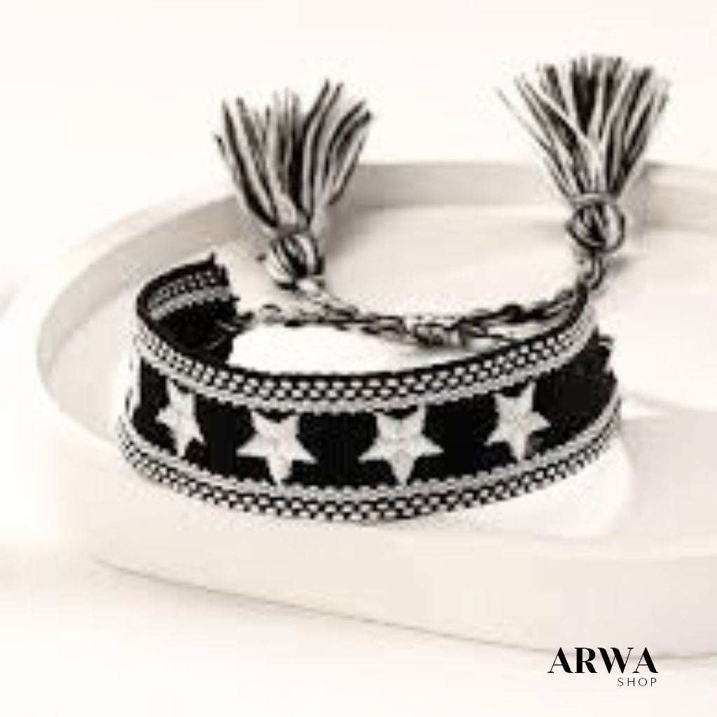 Bracelet Bohème Étoile noir