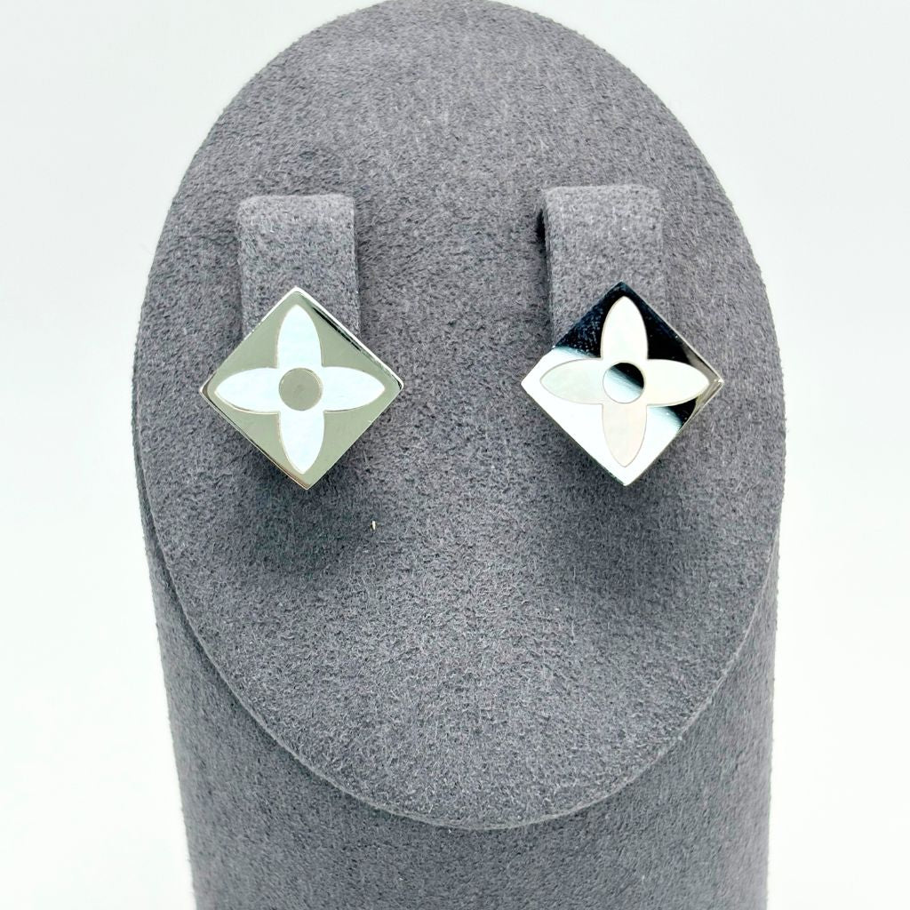 Boucles d'Oreilles Carrées Argentées