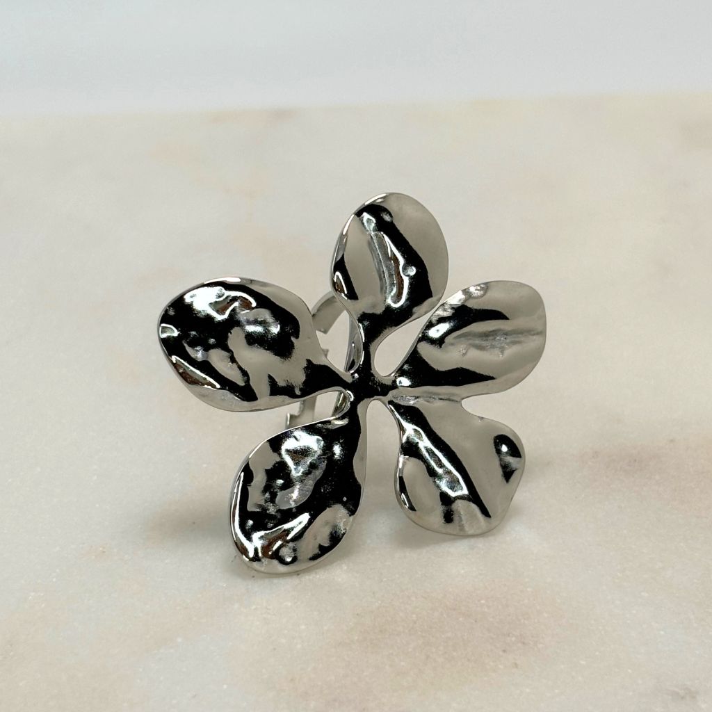Bague en acier inoxydable couleur argent