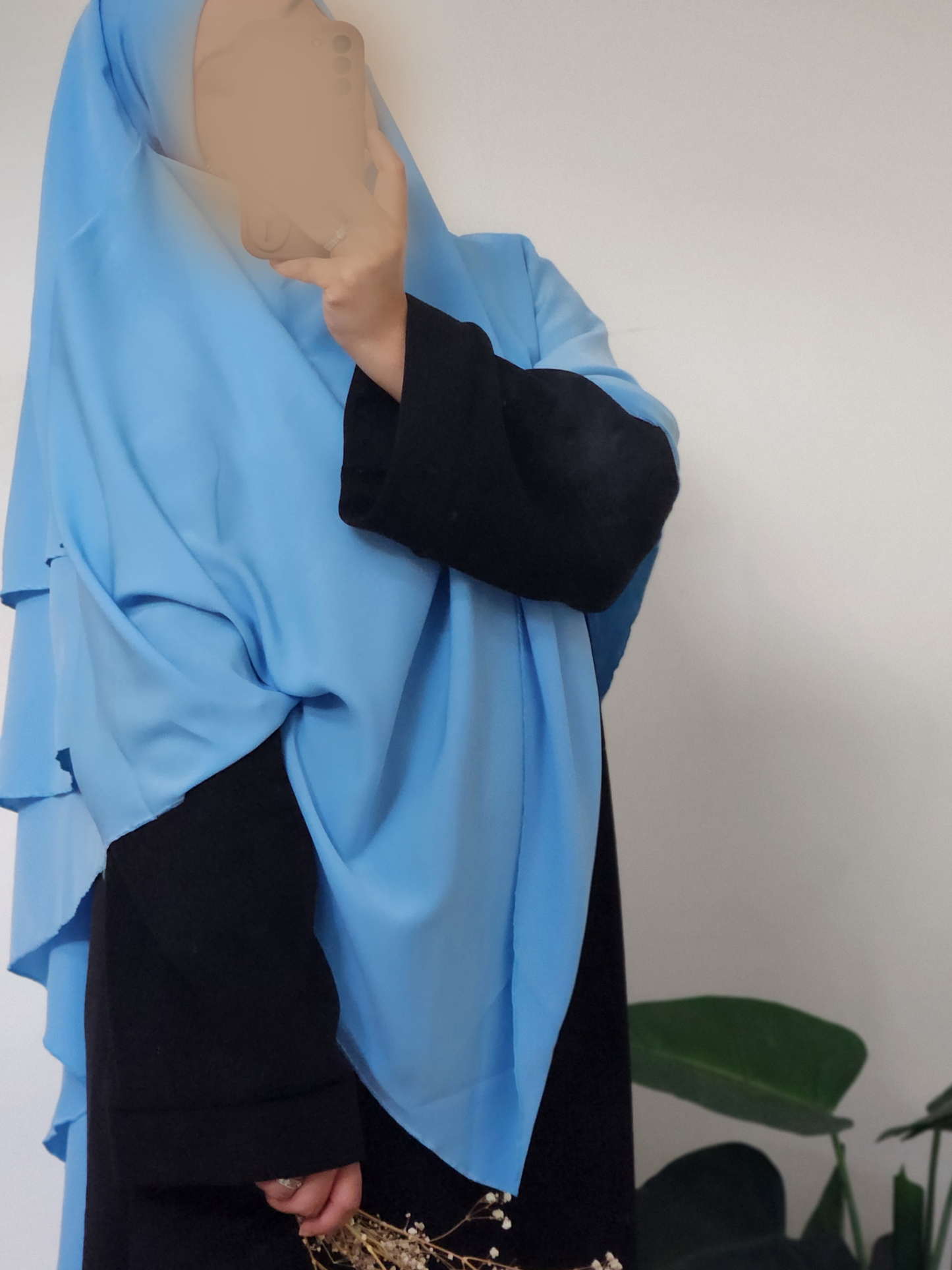 KHIMAR 3 VOILES BLEU CIEL