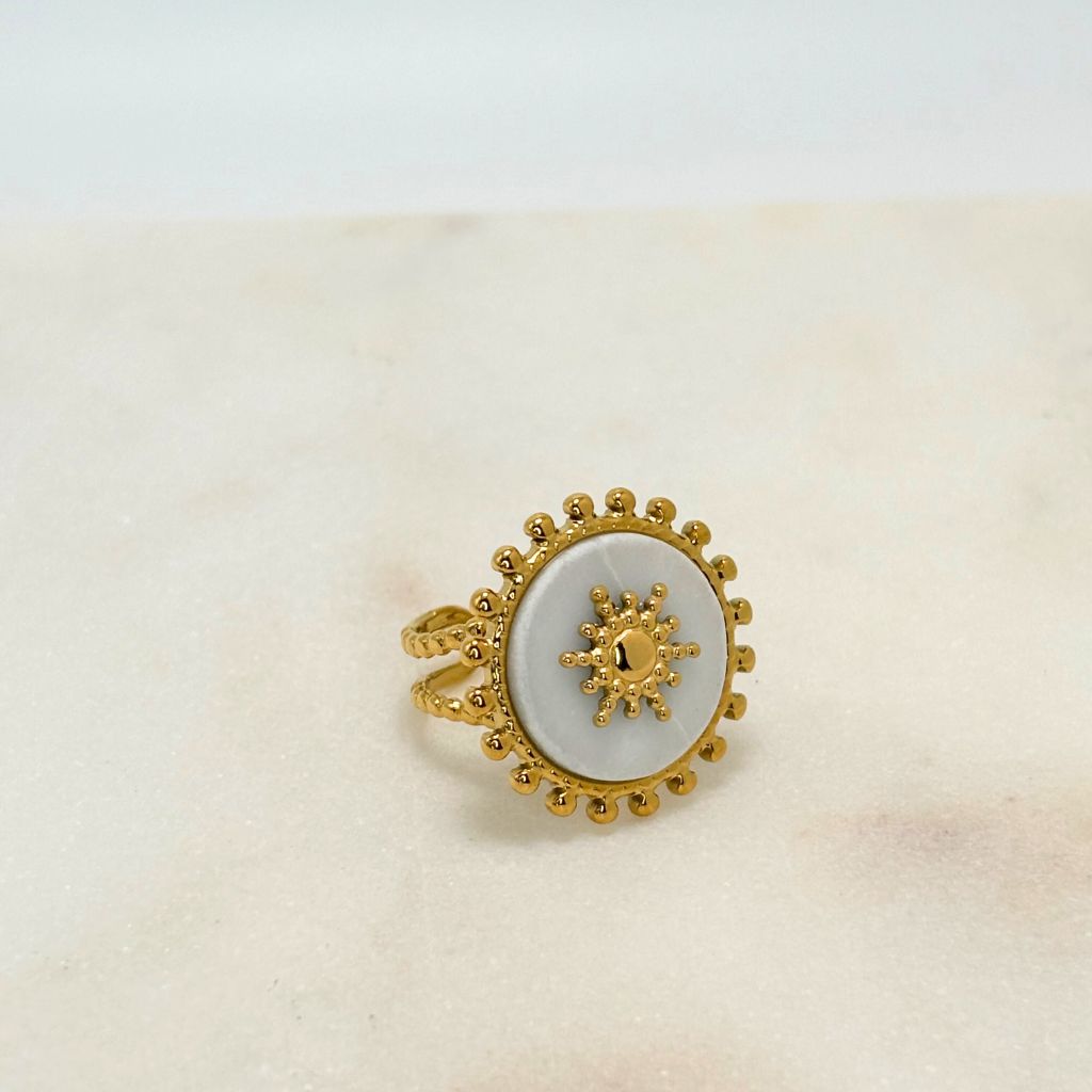 Bague Rayon de soleil blanc