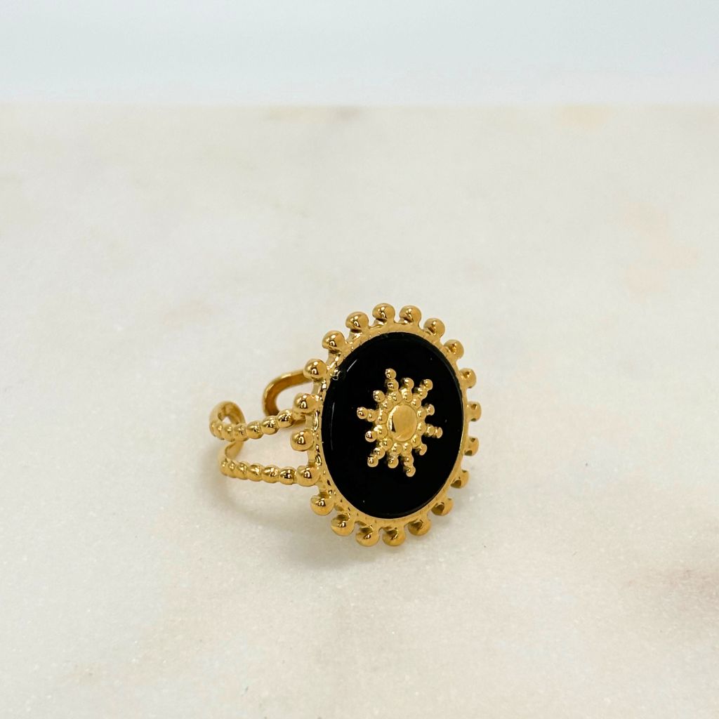 Bague Rayon de soleil Noir