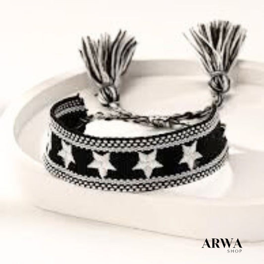Bracelet Bohème Étoile noir