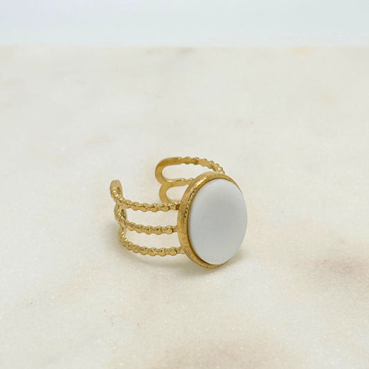 bague en acier inoxydable dorée