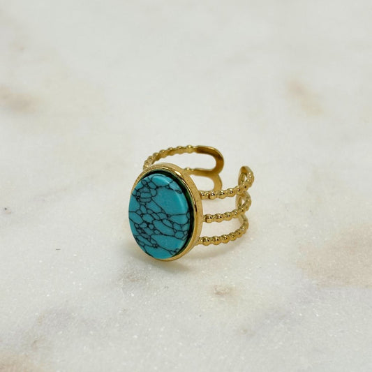bague en acier inoxydable dorée 
