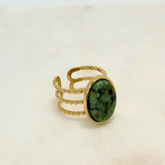bague en acier inoxydable dorée 
