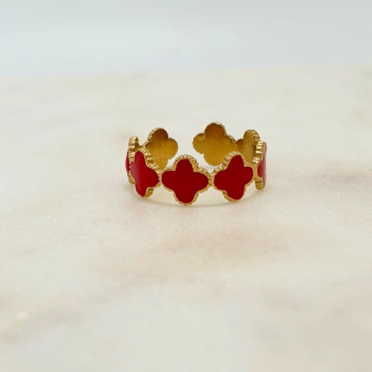 Bague Couronne Rouge