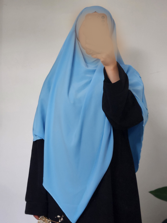 KHIMAR 3 VOILES BLEU CIEL