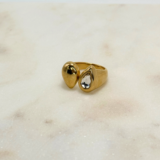 bague en acier inoxydable dorée